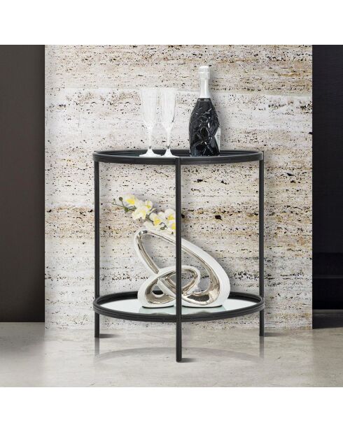 Table d'appoint noire - 58.4x53.3x36.8 cm