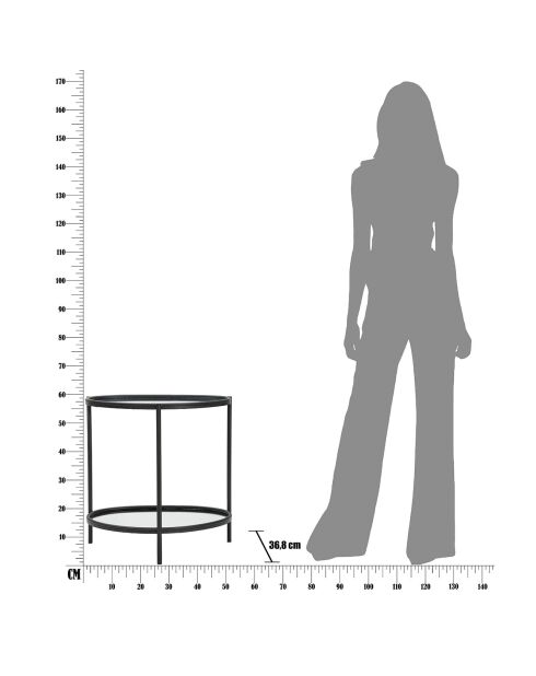 Table d'appoint noire - 58.4x53.3x36.8 cm