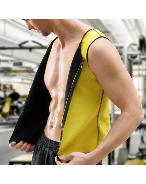 Gilet sportivo con effetto sauna da uomo giallo
