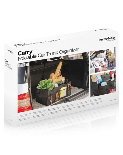 Organisateur de coffre de voiture pliable Carry InnovaGoods noir - 39x26x55 cm