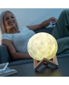 Lampe LED rechargeable Lune Moondy blanche - 15x18x15 cm