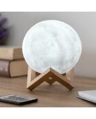 Lampe LED rechargeable Lune Moondy blanche - 15x18x15 cm