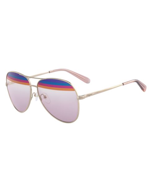 Lunettes de soleil Femme Aviateur rose doré/rose