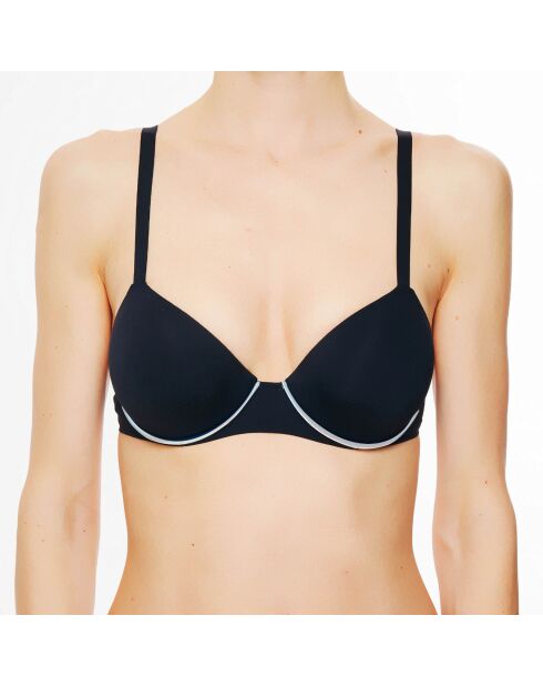 Top bikini nero con fermaglio