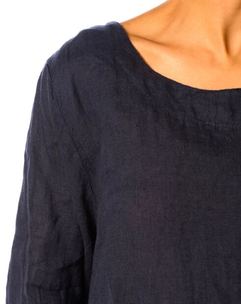 Robe 100% Lin Treffle marine