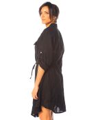 Robe 100% Lin Rose noire