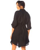 Robe 100% Lin Rose noire