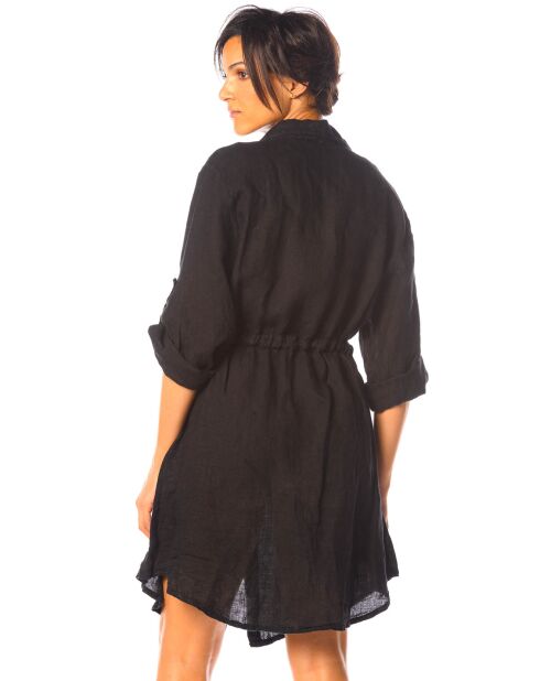 Robe 100% Lin Rose noire