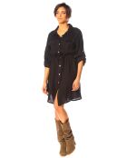 Robe 100% Lin Rose noire