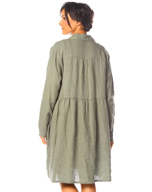 Robe 100% Lin Jasmin kaki