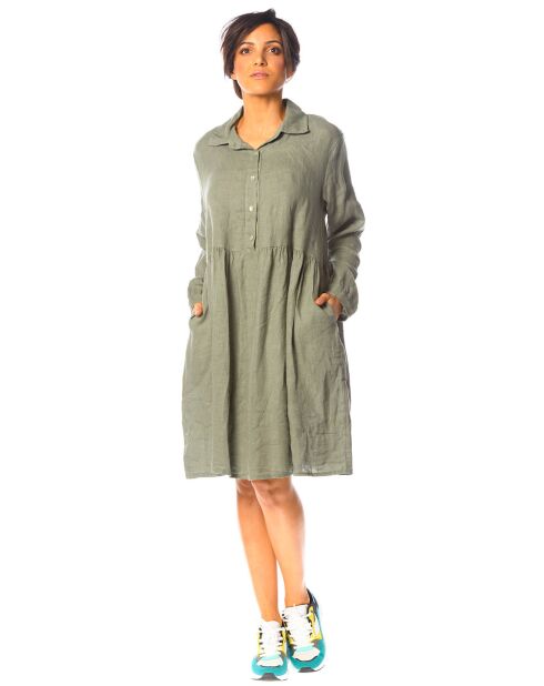 Robe 100% Lin Jasmin kaki
