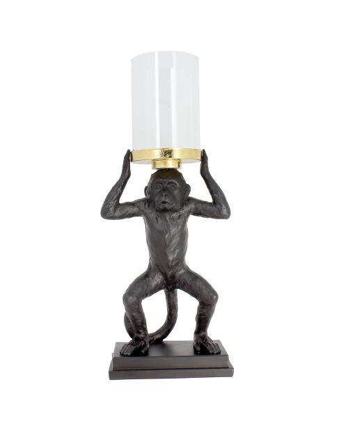 Photophore petit singe ludique doré/bronze - 19x10x46 cm