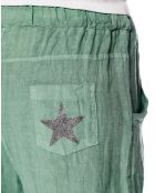 Pantalon 100% Lin Camelia vert