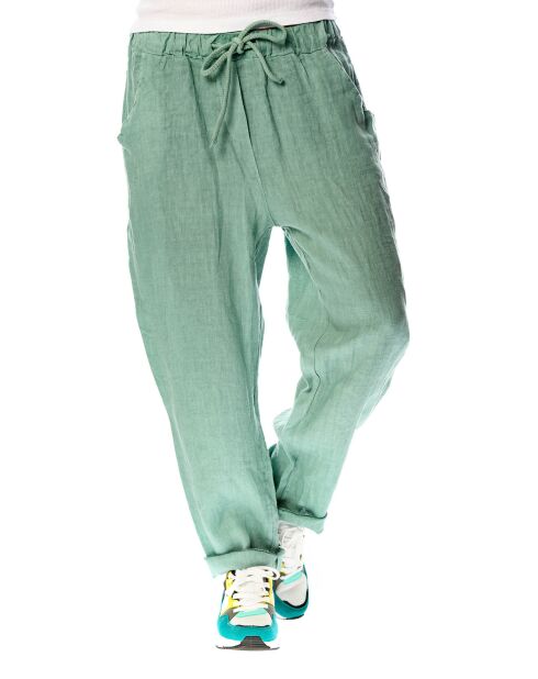 Pantalon 100% Lin Camelia vert