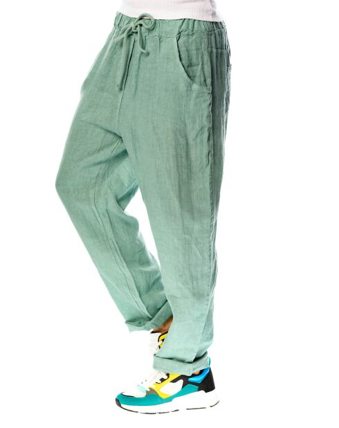 Pantalon 100% Lin Camelia vert