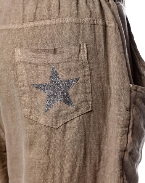Pantalon 100% Lin Camelia taupe