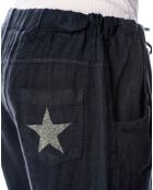 Pantalon 100% Lin Camelia marine
