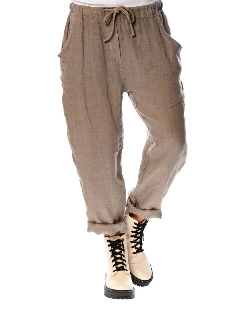 Pantalon 100% Lin Camelia taupe
