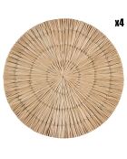 4 manteles individuales de ratán de madera de Paros, 38 cm de diámetro