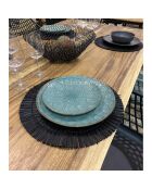 4 Sets de table rond en rotin Paros noirs -  D.38 cm