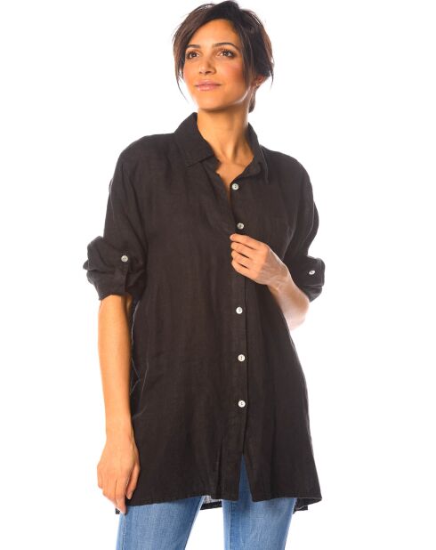 Chemise 100% Lin Sanve noire