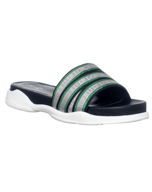 Mules en Cuir Star noir/gris