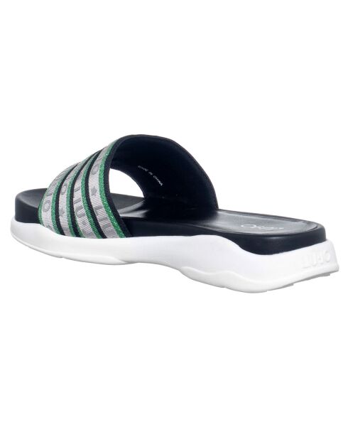 Mules en Cuir Star noir/gris