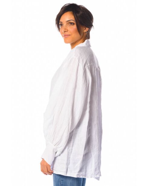 Chemise 100% Lin Lotus blanche