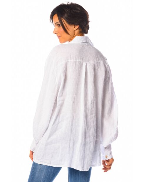 Chemise 100% Lin Lotus blanche