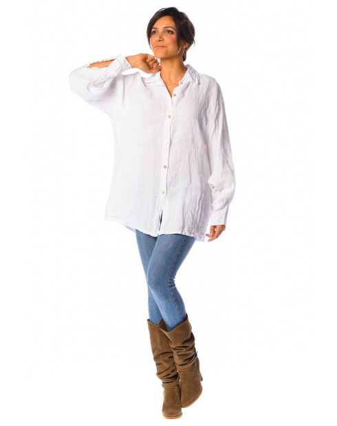 Chemise 100% Lin Lotus blanche