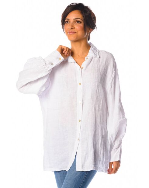 Chemise 100% Lin Lotus blanche