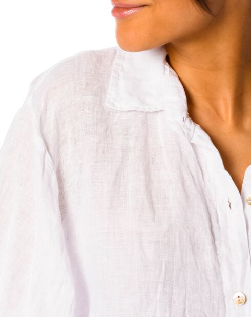 Chemise 100% Lin Lotus blanche