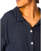Chemise longue 100% Lin Kalmie marine