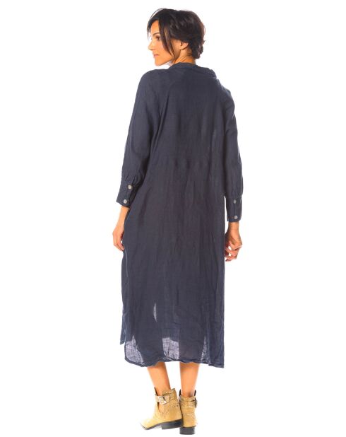 Chemise longue 100% Lin Kalmie marine