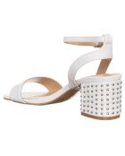 Sandales en Cuir Thelma blanches - Talon 6 cm