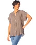 Chemise 100% Lin Lilas taupe