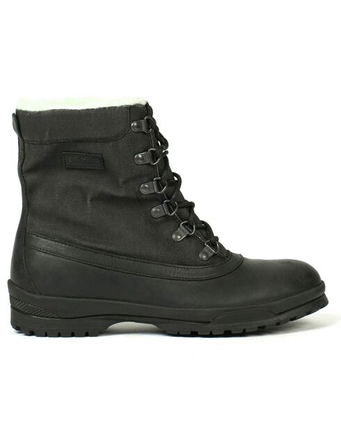 Boots en Cuir & Toile Islona noires
