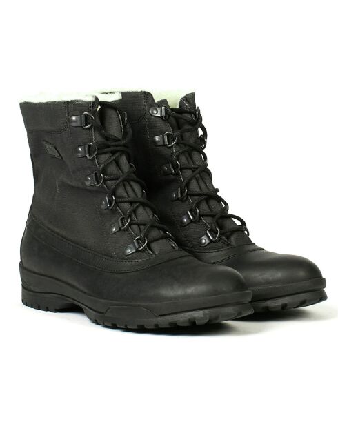 Boots en Cuir & Toile Islona noires