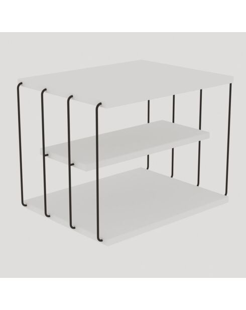 Table d'appoint Lifon blanc/noir - 50x40x40 cm