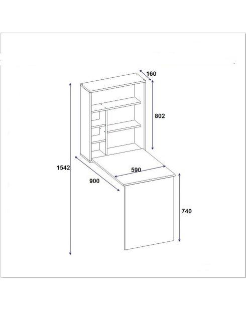 Bureau Sedir chêne - 59x154.2x90 cm