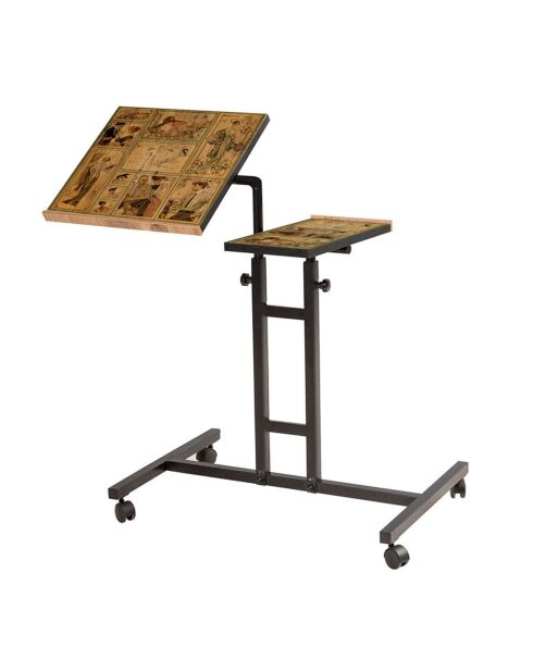 Support pour ordinateur portable Glen pin/noir - 67x87x45.5 cm