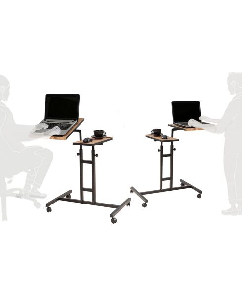 Support pour ordinateur portable Glen pin/noir - 67x87x45.5 cm