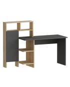 Bureau Bugra anthracite/chêne - 119.7x111.8x60 cm