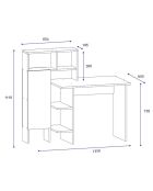 Bureau Bugra anthracite/chêne - 119.7x111.8x60 cm