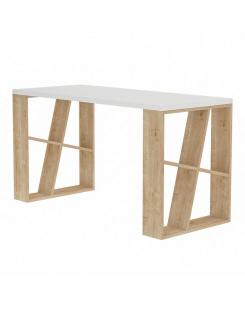 Bureau Honey blanc/chêne - 140x75x60 cm