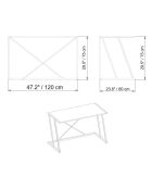 Bureau Anemon blanc/doré - 120x75x60 cm