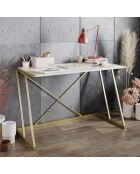 Bureau Anemon blanc/doré - 120x75x60 cm