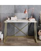 Bureau Anemon blanc/doré - 120x75x60 cm