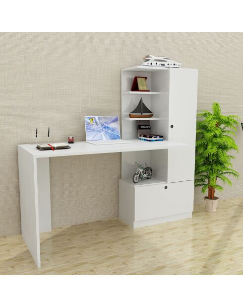 Bureau Merinos blanc - 150x120x62 cm