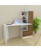 Bureau Merinos noyer/blanc - 150x120x62 cm